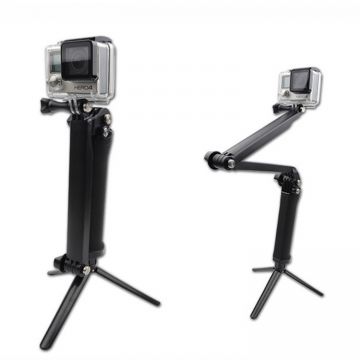 Selfie Stick, pliabil, cu mini trepied, pentru camere video sport, rezistent la apa