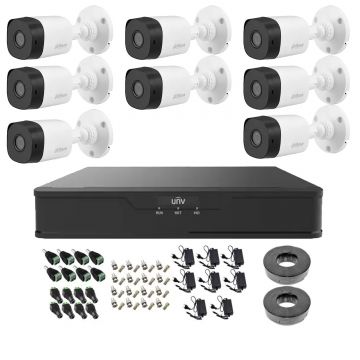 Sistem complet profesional 8 camere supraveghere exterior Dahua full hd IR 20m, DVR 8 canale, accesorii Sistem complet profesional 8 camere supraveghere exterior Dahua full hd IR 20m, DVR 8 canale, accesorii