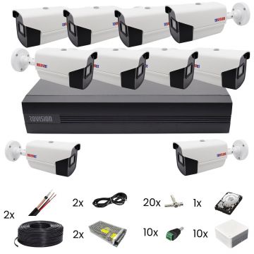 Sistem de supraveghere video 10 camere Rovision oem Hikvision 2MP, full hd, IR40m, DVR Pentabrid 16 canale, accesorii montaj si hard disk