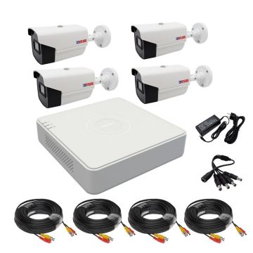 Sistem supraveghere 4 camere Rovision oem Hikvision 2MP, full hd, IR40m, DVR 4 canale 1080P, accesorii incluse