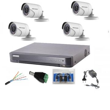 Sistem Supraveghere profesional Hikvision 4 Camere 2MP Turbo HD IR 20m