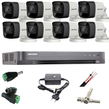 Sistem supraveghere profesional Hikvision 8 camere 5MP Turbo HD IR 40m