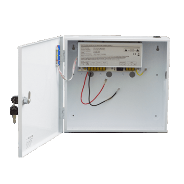 Sursa de alimentare 12V/10A, back-up in cabinet metalic