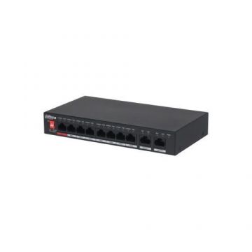 Switch Dahua PFS3010-8ET-96-V2, PoE 8 porturi, 2x Gigabit, 96W