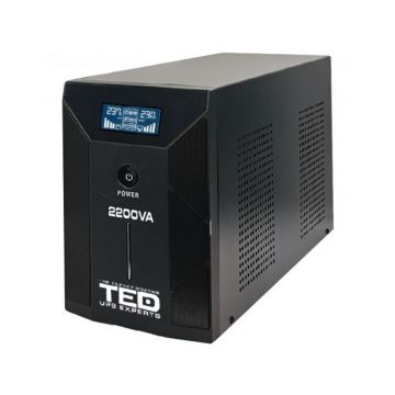 UPS 2200VA / 1200W LCD display Line Interactive cu stabilizator 3 iesiri schuko 4x7Ah TED UPS Expert TED001610