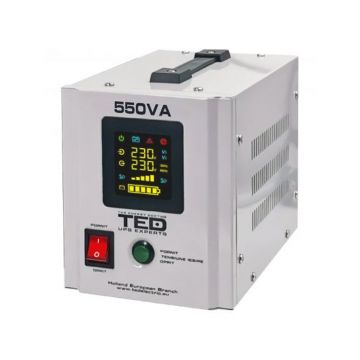 UPS 550VA/300W runtime extins utilizeaza un acumulator (neinclus) TED UPS Expert TED000354