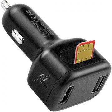 Incarcator auto spion cu tracker GPS cartela SIM 2G ascunsa, EJ Products, AD12, localizator cu incarcare rapida USB dubla si o aplicatie gratuita de urmarire a smartphone-ului, alarma de perimetru