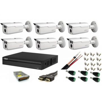 Kit supraveghere video exterior cu 6 camere Dahua 2MP HDCVI IR 80m, full accesorii, soft vizualizare internet gratuit Kit supraveghere video exterior cu 6 camere Dahua 2MP HDCVI IR 80m, full accesorii, soft vizualizare internet gratuit
