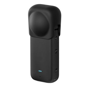 Protectie lentila Puluz din silicon pentru camera sport Insta360 X Negru