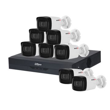 Sistem supraveghere exterior basic Acvil B8EXT80-2MP-V3, 8 camere, 2 MP, IR 80 m, IoT