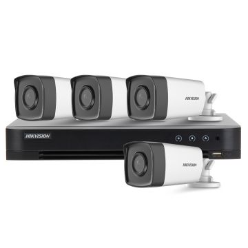 Sistem supraveghere exterior basic Hikvision Turbo HD HK-4EXT80M-2MP, 4 camere, 2 MP, IR 80 m, 3.6 mm