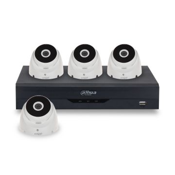 Sistem supraveghere interior basic Dahua DH-B4INT20-2MP, 4 camere, 2 MP, IR 20 m, 2.8 mm, POS, IoT