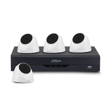 Sistem supraveghere interior basic Dahua WizSense DH-B4INT20IR-2MP, 4 camere, 2 MP, IR 20 m, 2.8 mm, functie PoS, IoT