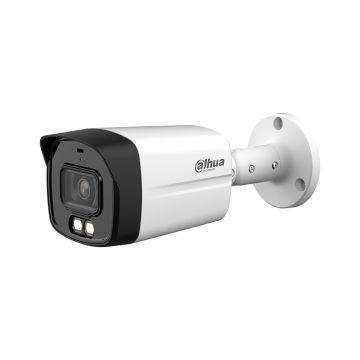 Camera supraveghere exterior cu iluminare duala Dahua HAC-HFW1801TLM-IL-A-0360B-S2, 4K, IR/lumina alba 40 m, 3.6 mm, microfon