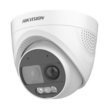 Camera supraveghere Hikvision ColorVu DS-2CE72DF3T-PIRXOS-2.8MM, 2 MP, 2.8 mm, lumina alba 20 m, PIR, microfon, sirena, stroboscop