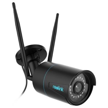 Camera supraveghere wireless IP WiFi Reolink RLC-510WA-BLACK, 5 MP, IR 30 m, 4 mm, slot card, detectie oameni/vehicule, microfon