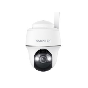 Camera supraveghere wireless Wi-Fi rotativa Speed Dome Reolink Argus PT B440, 4K, IR/lumina alba 10 m, microfon, dual band, acumulator 6000 mAh, PIR, slot card