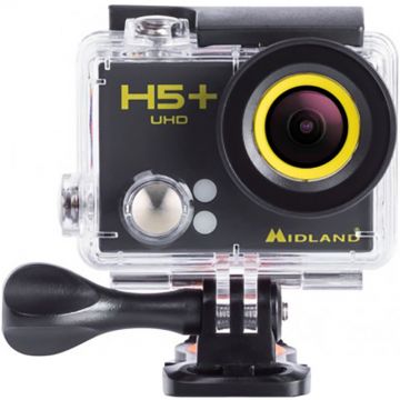 Camera video sport Midland H5+, 4K, Wi-Fi, Negru/Galben