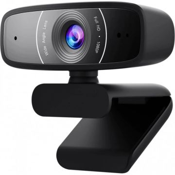 Camera Web Asus C3, FullHD la 30fps, Microfoane Stereo, Negru