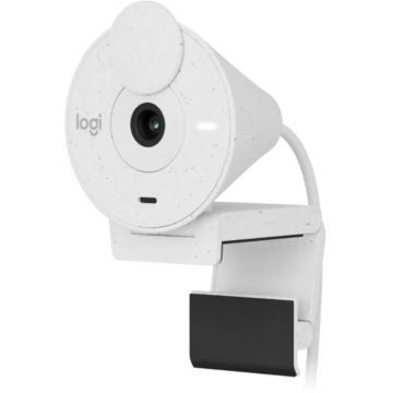 Camera web Logitech Brio 300, HD 1080p, 30 fps, Auto light correction, USB Type-C, Alb