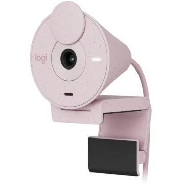 Camera web Logitech Brio 300, HD 1080p, 30 fps, Auto light correction, USB Type-C, Rose