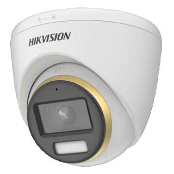 Cameră de supraveghere ColorVu, Analogică 2 Megapixeli, Lentilă 2.8mm, Lumină Albă 40m, Microfon integrat - HIKVISION DS-2CE72DF3T-FS-2.8mm