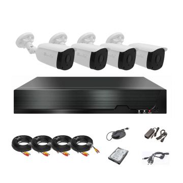 Kit/sistem supraveghere video cu 4 camere rezolutie 5 MP ENVIO AESS-KIT4CHBFP50H500HDD