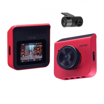Pachet camera auto DVR Xiaomi 70MAI A400-1 Rosu, Camera spate RC09, 1440P, IPS 2.0