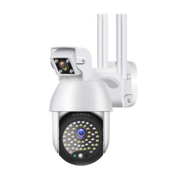 Resigilat Camera Supraveghere IP PTZ Techstar® P18D, Camera Duala, Wireless, 320°, 1080p, IR+LED, Exterior, ONVIF, NVR, Senzor Miscare, Alarma Resigilat Camera Supraveghere IP PTZ Techstar® P18D, Camera Duala, Wireless, 320°, 1080p, IR+LED, Exterior, ONVIF, NVR, Senzor Miscare, Alarma