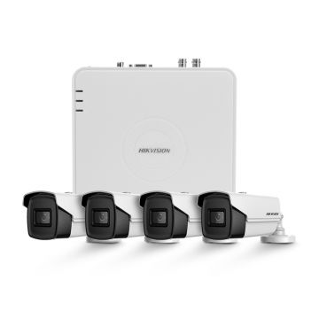 Sistem supraveghere exterior basic Hikvision TurboHD HK-4EXT80M-5MP, 4 camere, 5 MP, IR 80 m, 3.6 mm