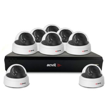 Sistem supraveghere interior basic Acvil Pro ACV-B8INT20-2MP, 8 camere, 2 MP, IR 20 m, 3.6 mm, audio prin coaxial