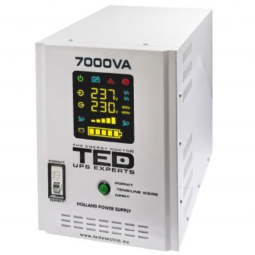 UPS 7000VA/5000W runtime extins utilizeaza patru acumulatori (neinclusi) TED UPS Expert TED001696